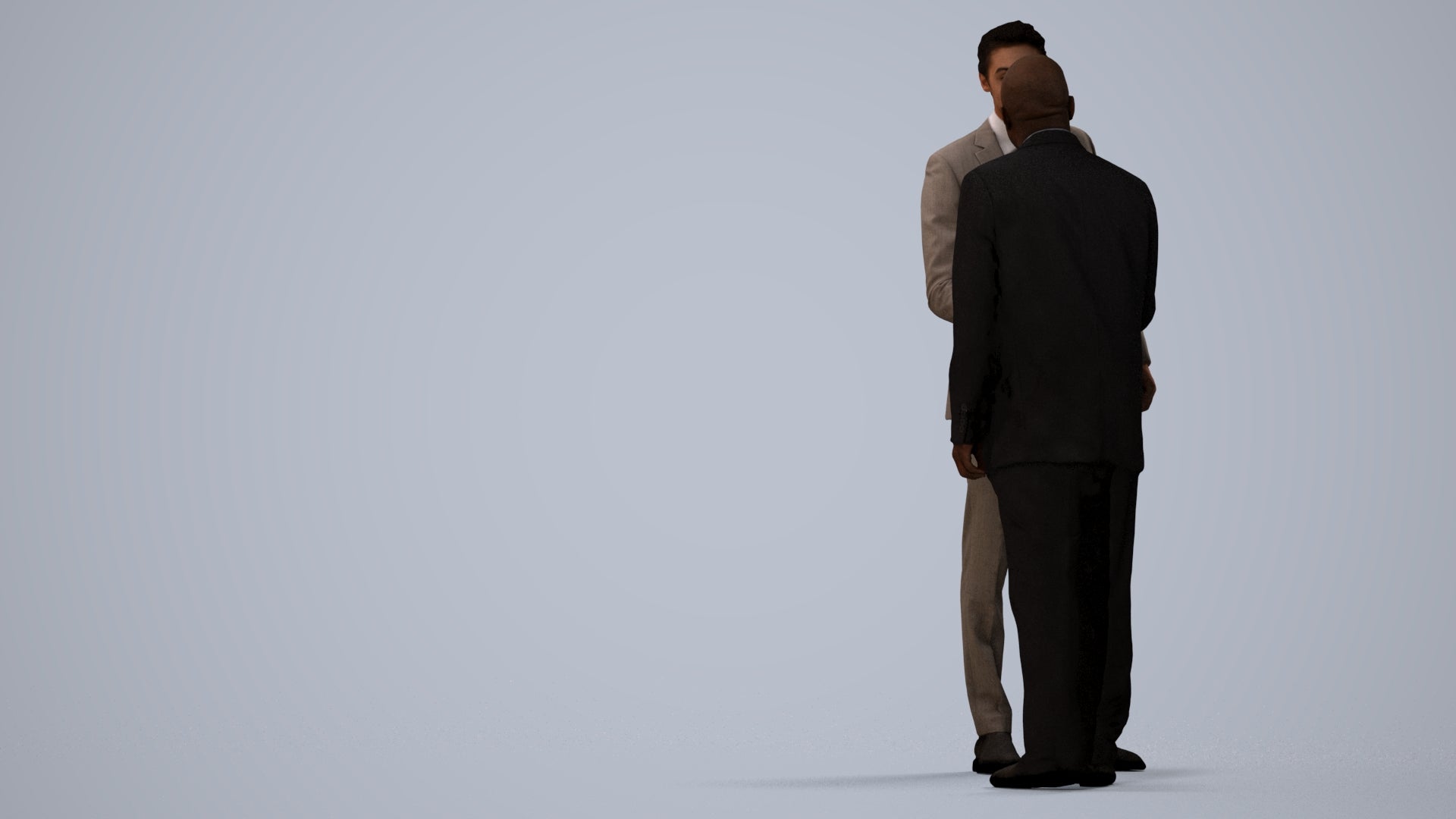 scanned 3D man business, photogrammetry people for Enscape and V-Ray, three-quarter view render
