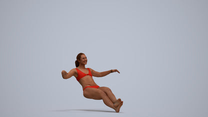 realistic 3D woman pool, scanned archviz people for Blender and 3ds Max, standing pose render