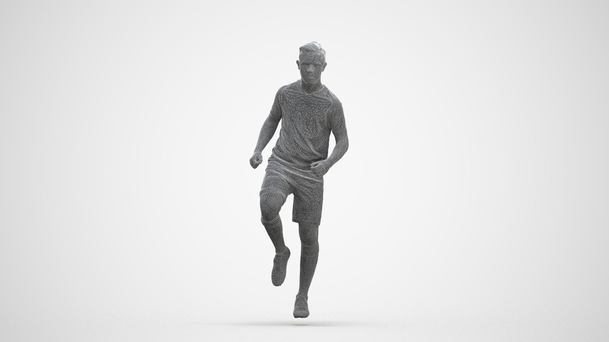 scanned 3D boy sport, photogrammetry people for Enscape and V-Ray, three-quarter front view render