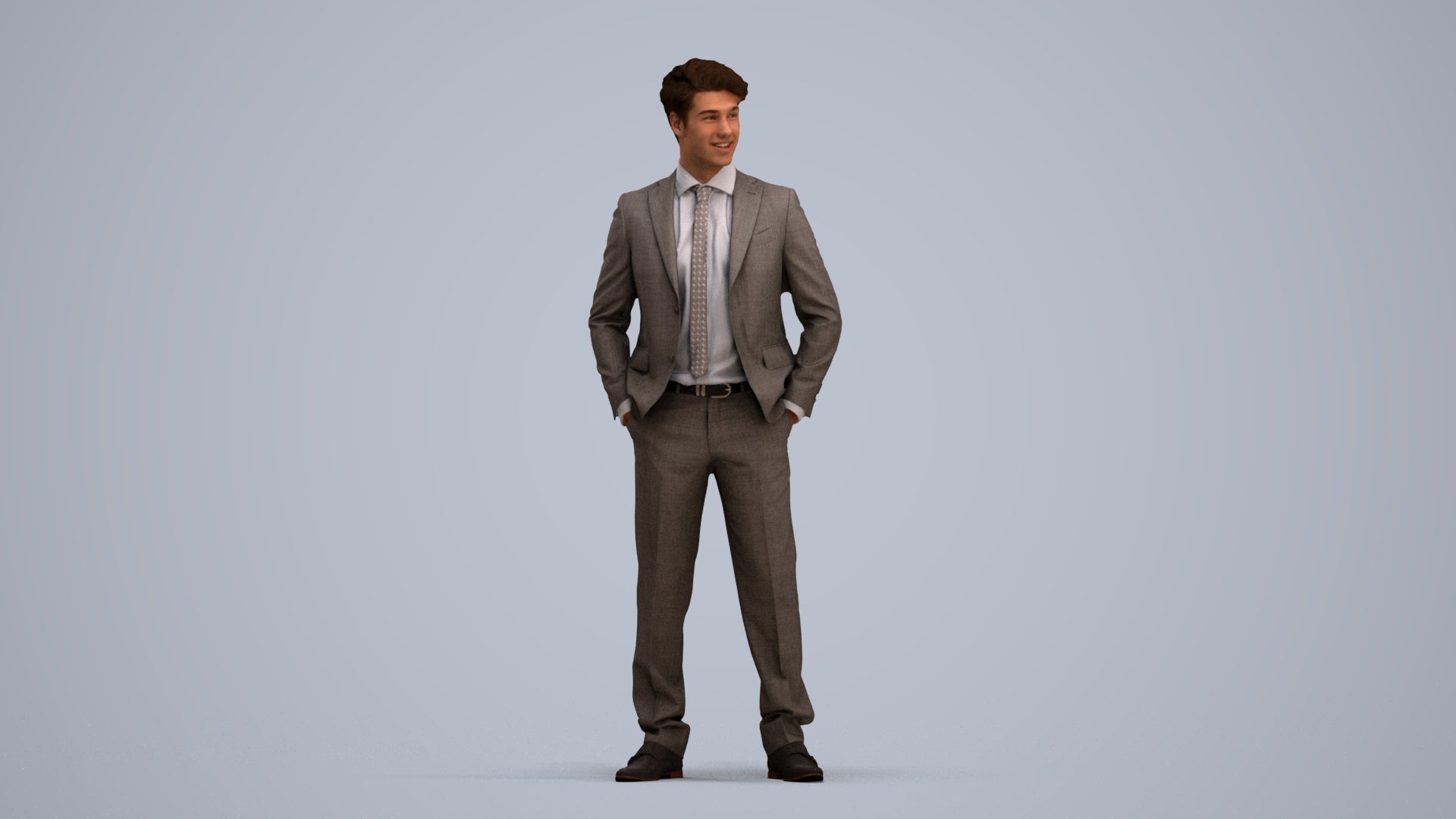 realistic 3D people man business, render-ready for V-Ray and Corona, FBX OBJ, standing pose render