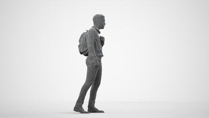 realistic 3D people boy kids, render-ready for V-Ray and Corona, FBX OBJ, wireframe side view