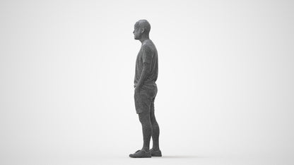 3D human model man casual standing, photogrammetry scanned person for archviz, square thumbnail