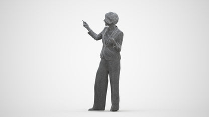 scanned 3D woman business, photogrammetry people for Enscape and V-Ray, three-quarter front view render