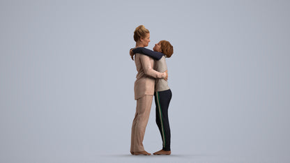 3D human model girl kids, photogrammetry scanned person for archviz, front view render