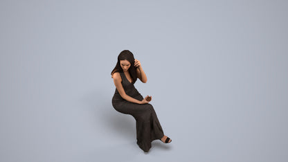 3D scanned woman formalaffairs formal, photorealistic archviz people for Enscape and SketchUp, back view render