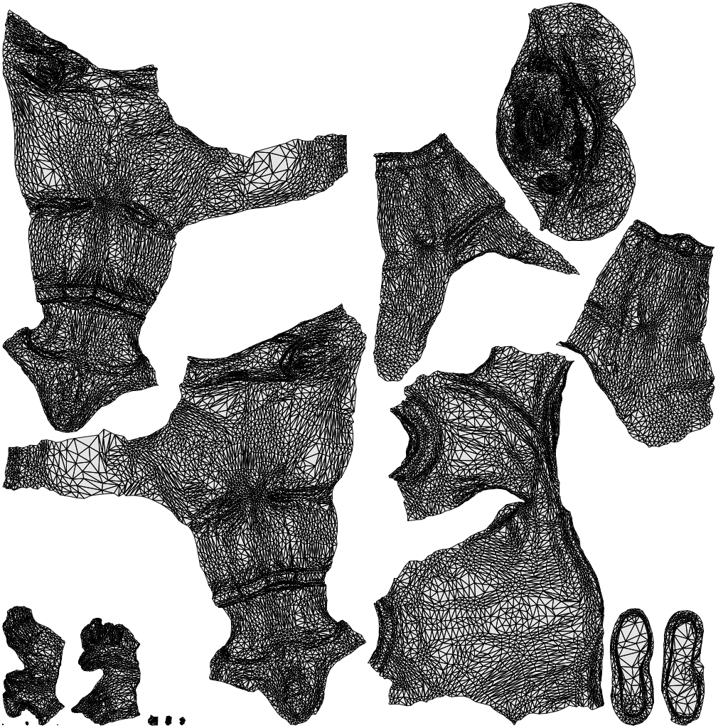3D scanned man sitting casual, photorealistic archviz people for Enscape and SketchUp, wireframe top-down view