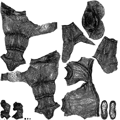3D scanned man sitting casual, photorealistic archviz people for Enscape and SketchUp, wireframe top-down view