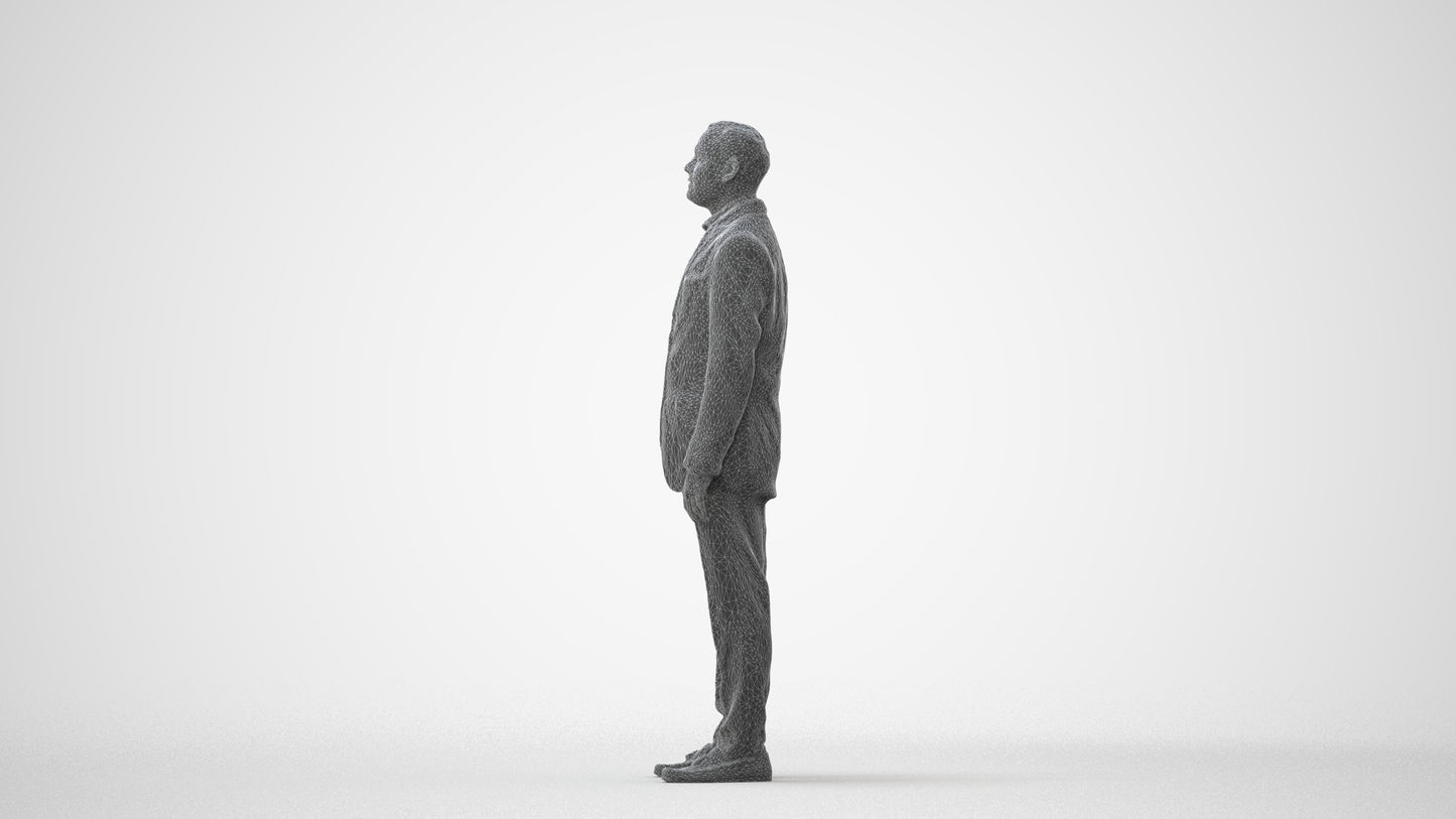scanned 3D man formal standing, photogrammetry people for Enscape and V-Ray, square thumbnail