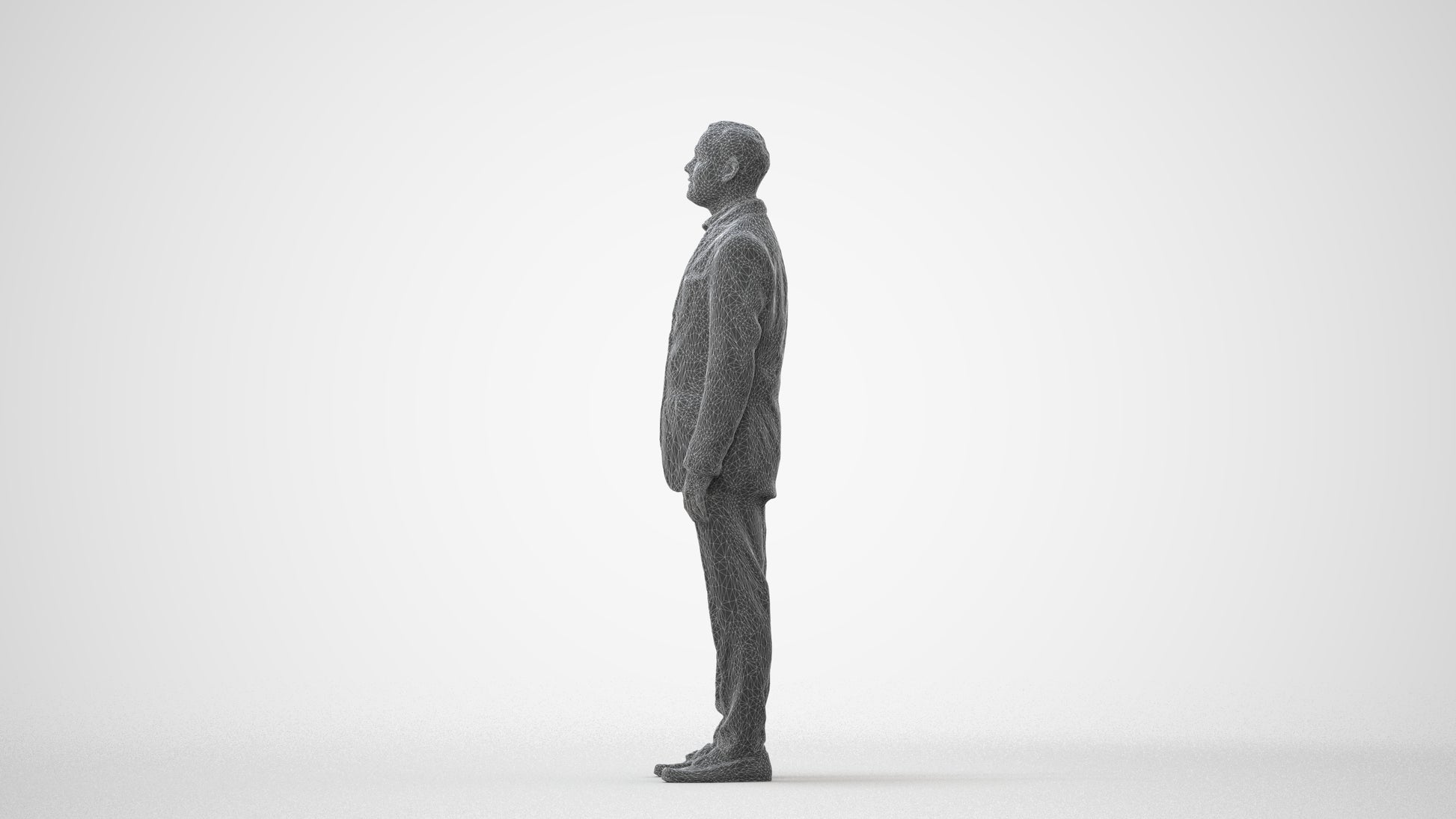 scanned 3D man formal standing, photogrammetry people for Enscape and V-Ray, square thumbnail