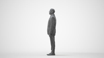 scanned 3D man formal standing, photogrammetry people for Enscape and V-Ray, square thumbnail