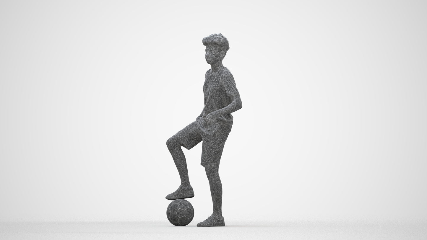 photogrammetry 3D boy casual kids, realistic human model archviz FBX, wireframe back view