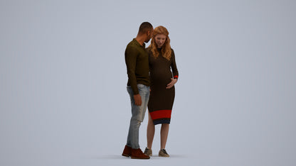 3D human model woman casual kids, photogrammetry scanned person for archviz, standing pose render