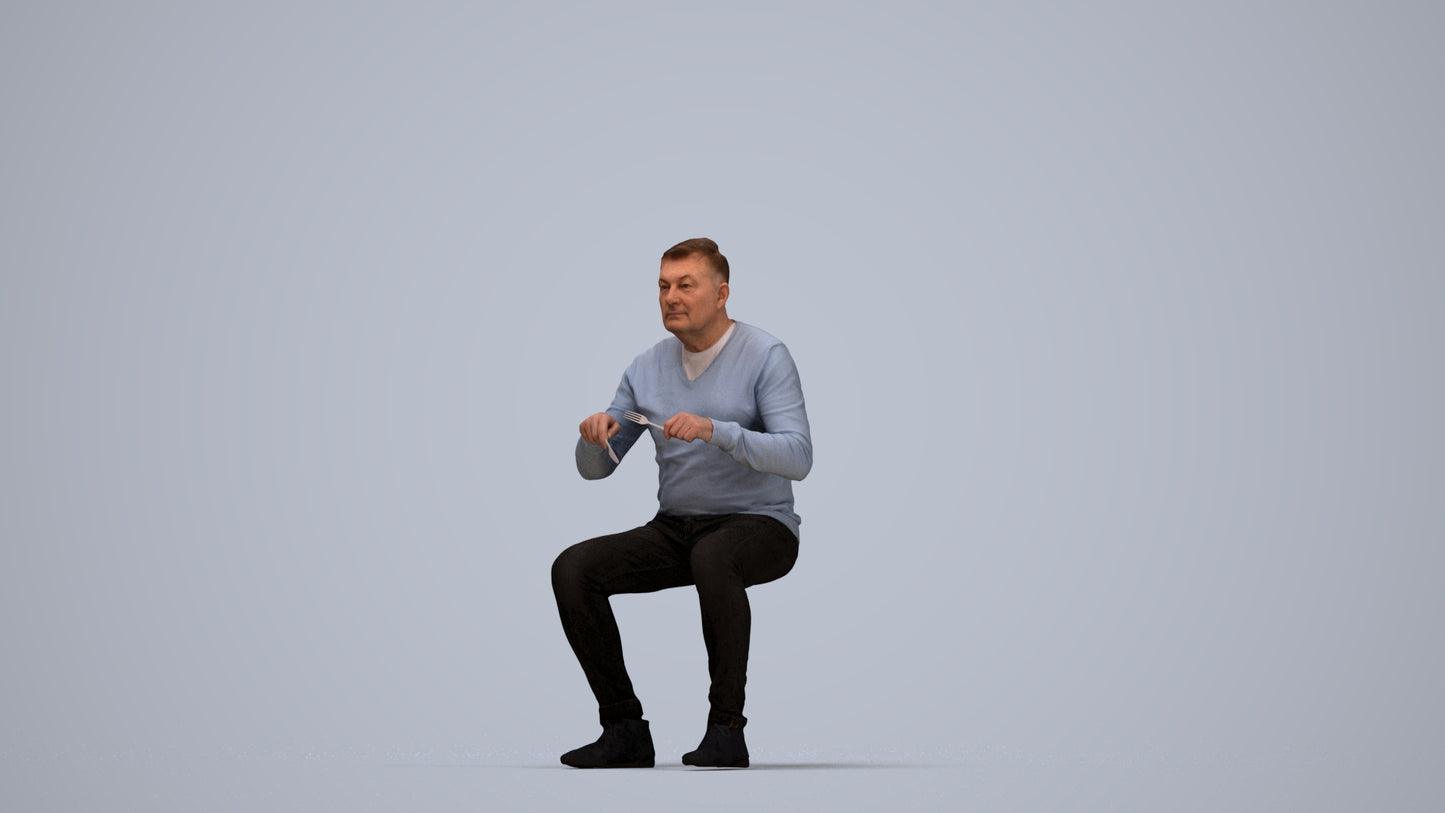 photogrammetry 3D man casual business, realistic human model archviz FBX, top-down view render