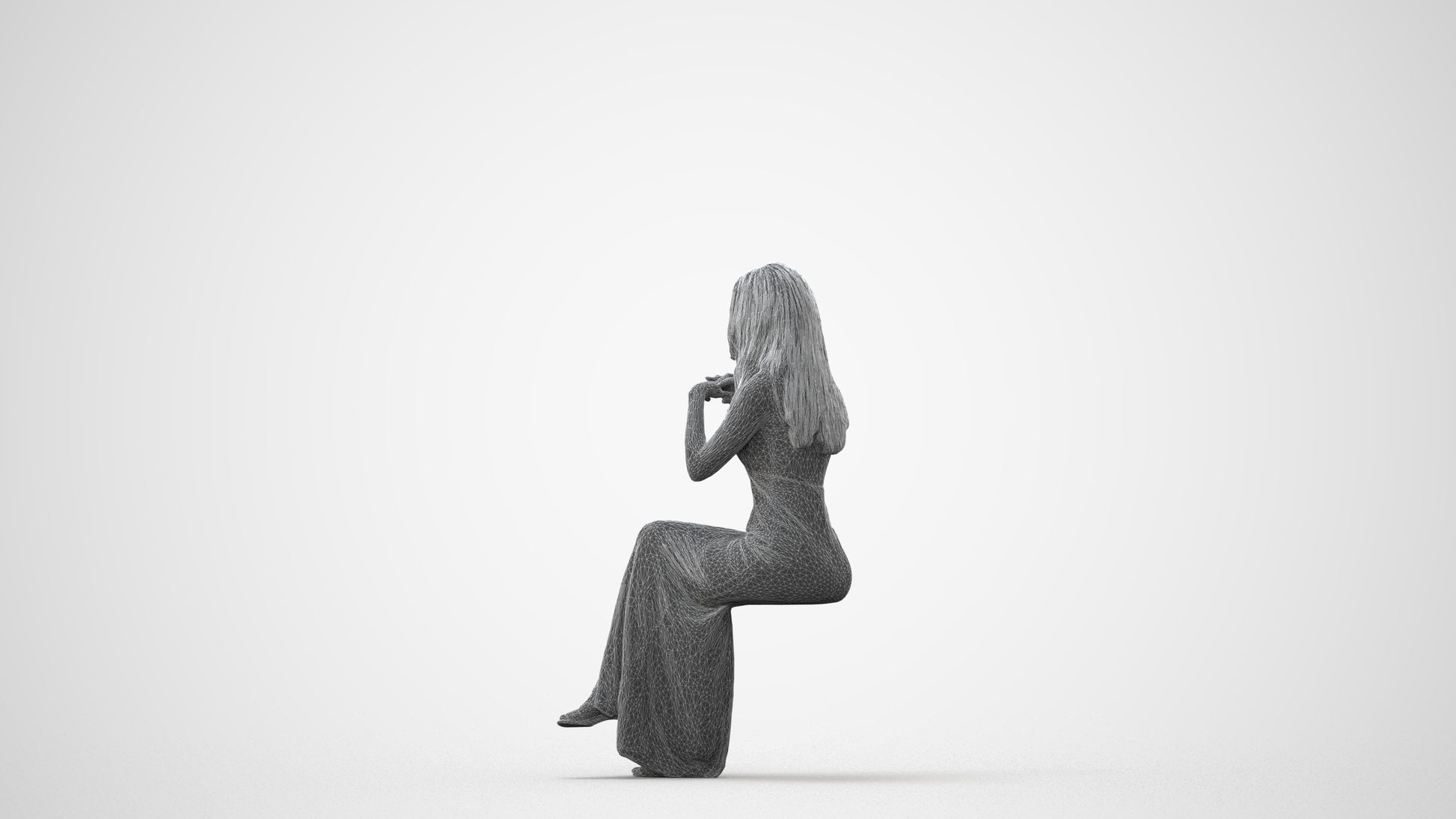scanned 3D woman business formal, photogrammetry people for Enscape and V-Ray, square thumbnail