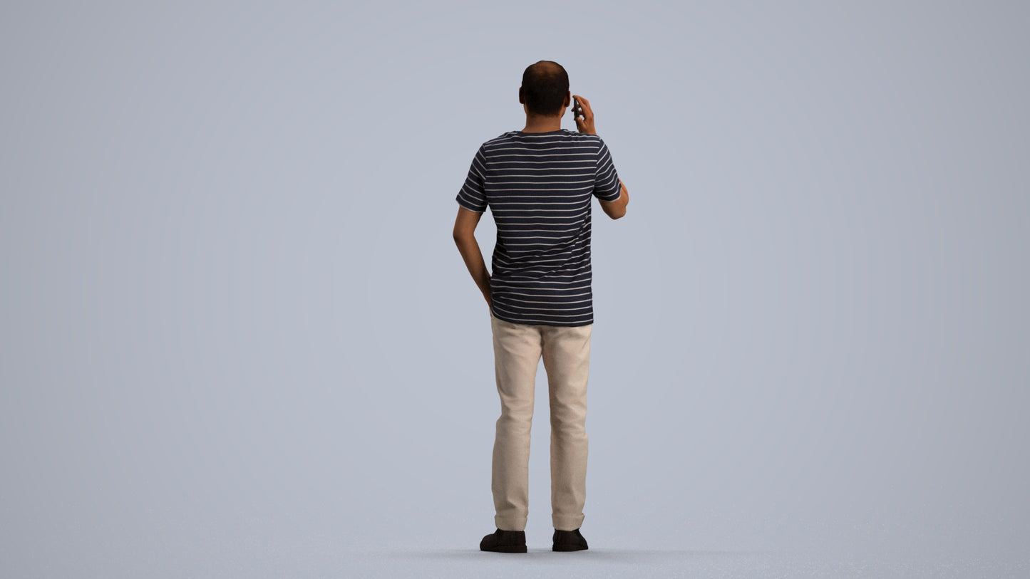 photogrammetry 3D man casual standing, realistic human model archviz FBX, front view render