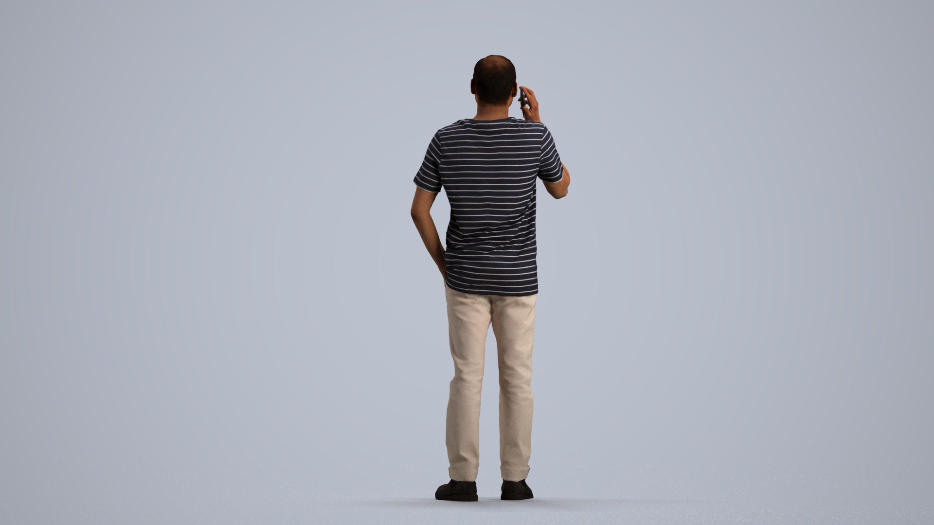 photogrammetry 3D man casual standing, realistic human model archviz FBX, front view render
