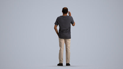 photogrammetry 3D man casual standing, realistic human model archviz FBX, front view render