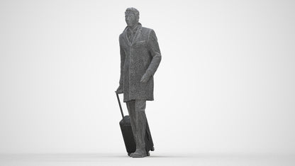 realistic 3D people man business, render-ready for V-Ray and Corona, FBX OBJ, wireframe back view