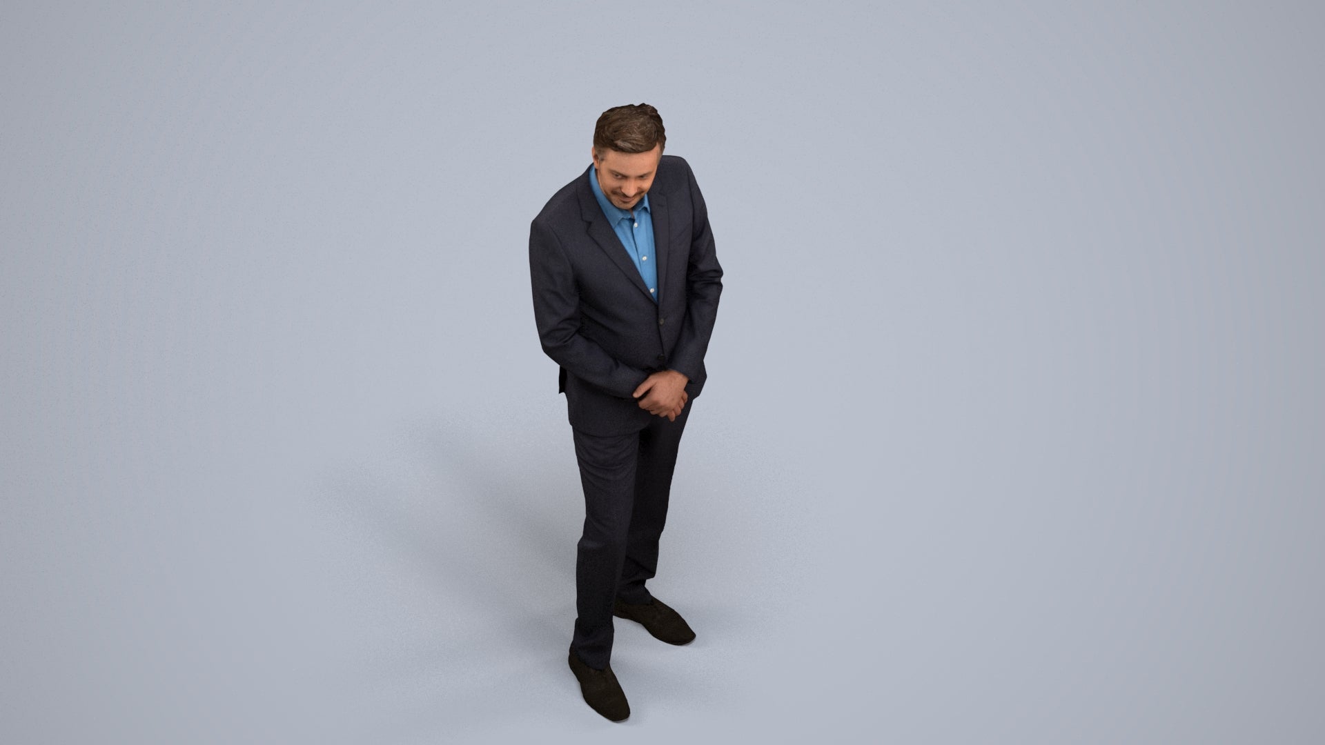 realistic 3D people man business, render-ready for V-Ray and Corona, FBX OBJ, back view render