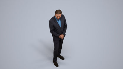 realistic 3D people man business, render-ready for V-Ray and Corona, FBX OBJ, back view render