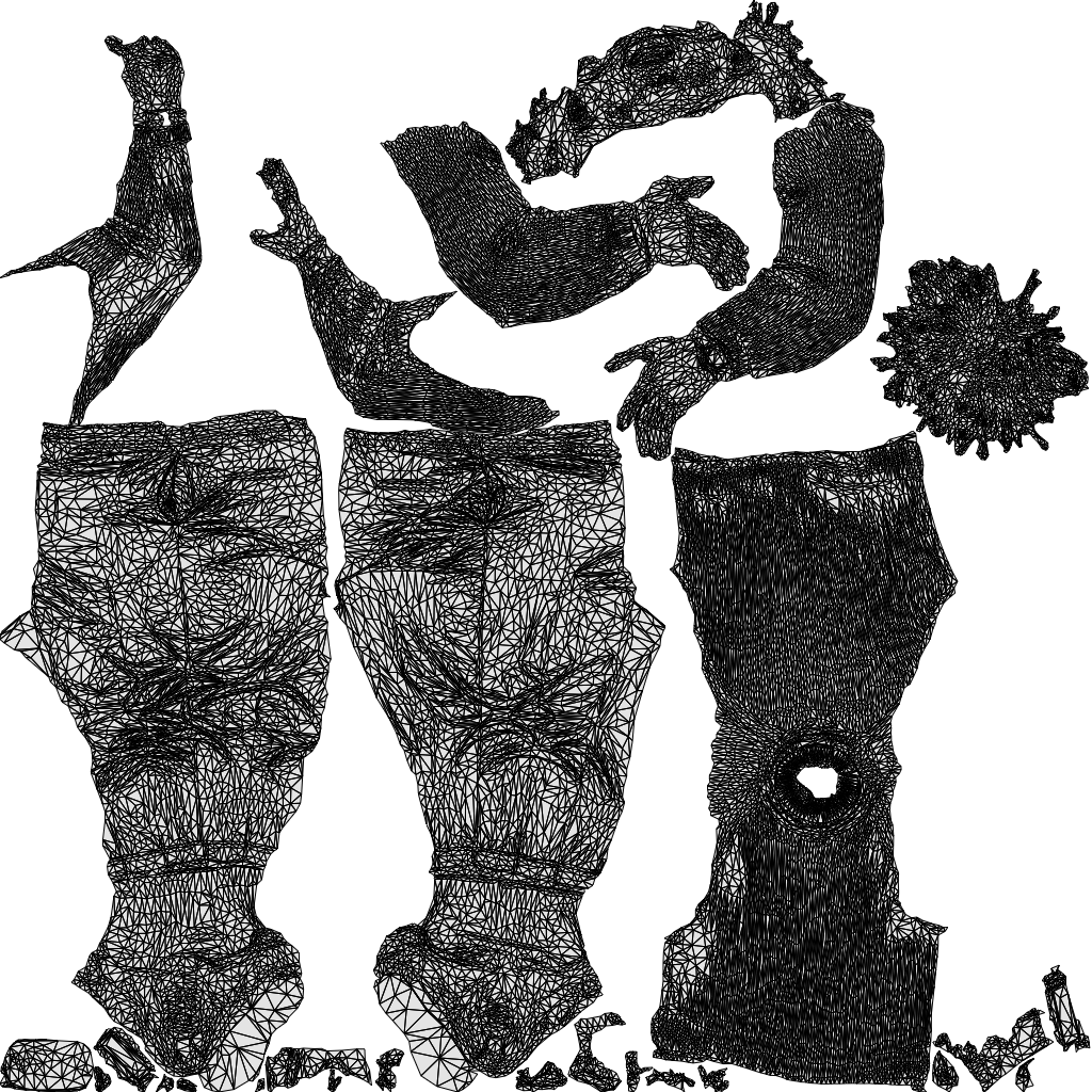 3D people model man casual standing, scanned human for 3ds Max rendering, wireframe top-down view