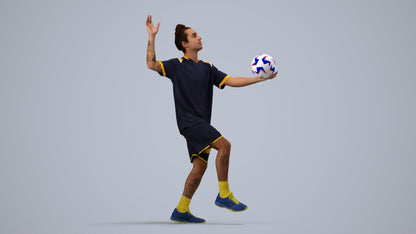 scanned 3D man sport, photogrammetry people for Enscape and V-Ray, side view render