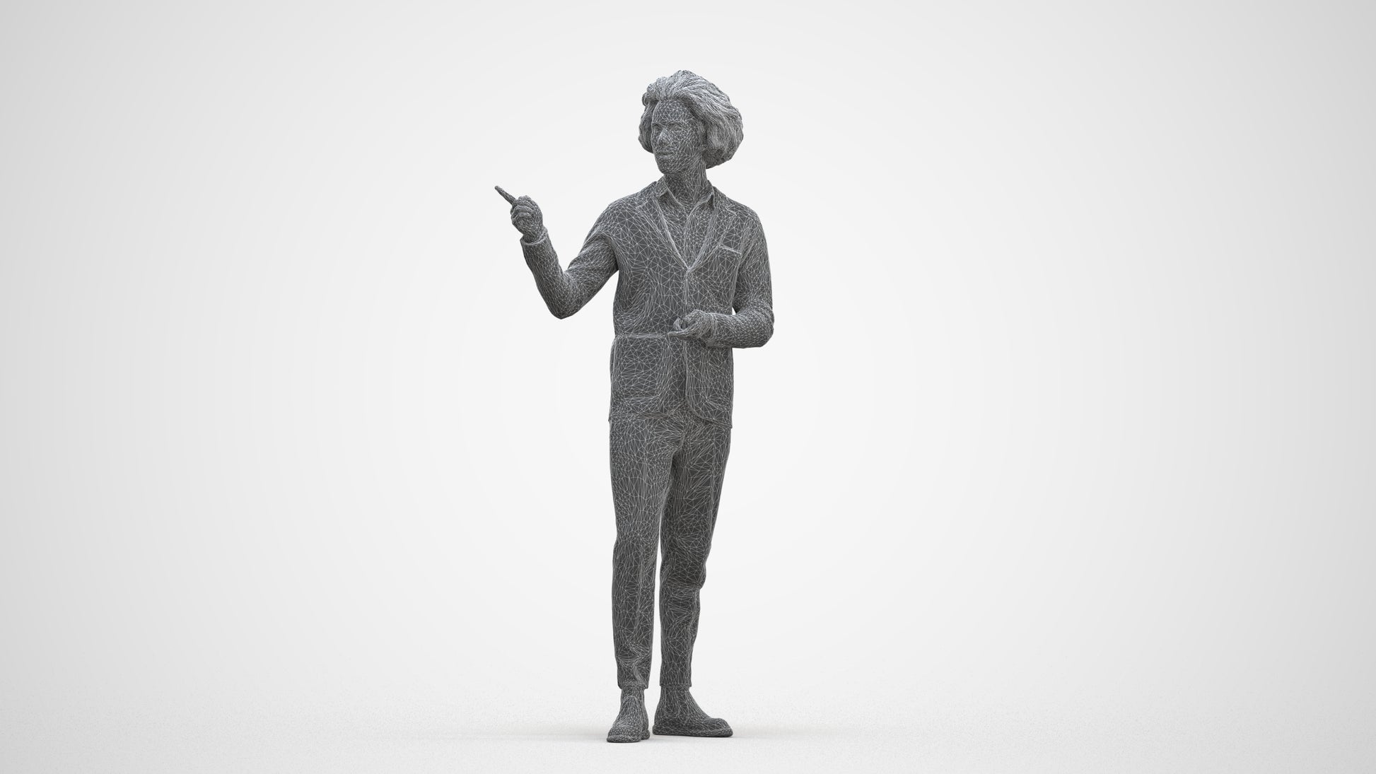 realistic 3D man business shopping, scanned archviz people for Blender and 3ds Max, three-quarter front view render