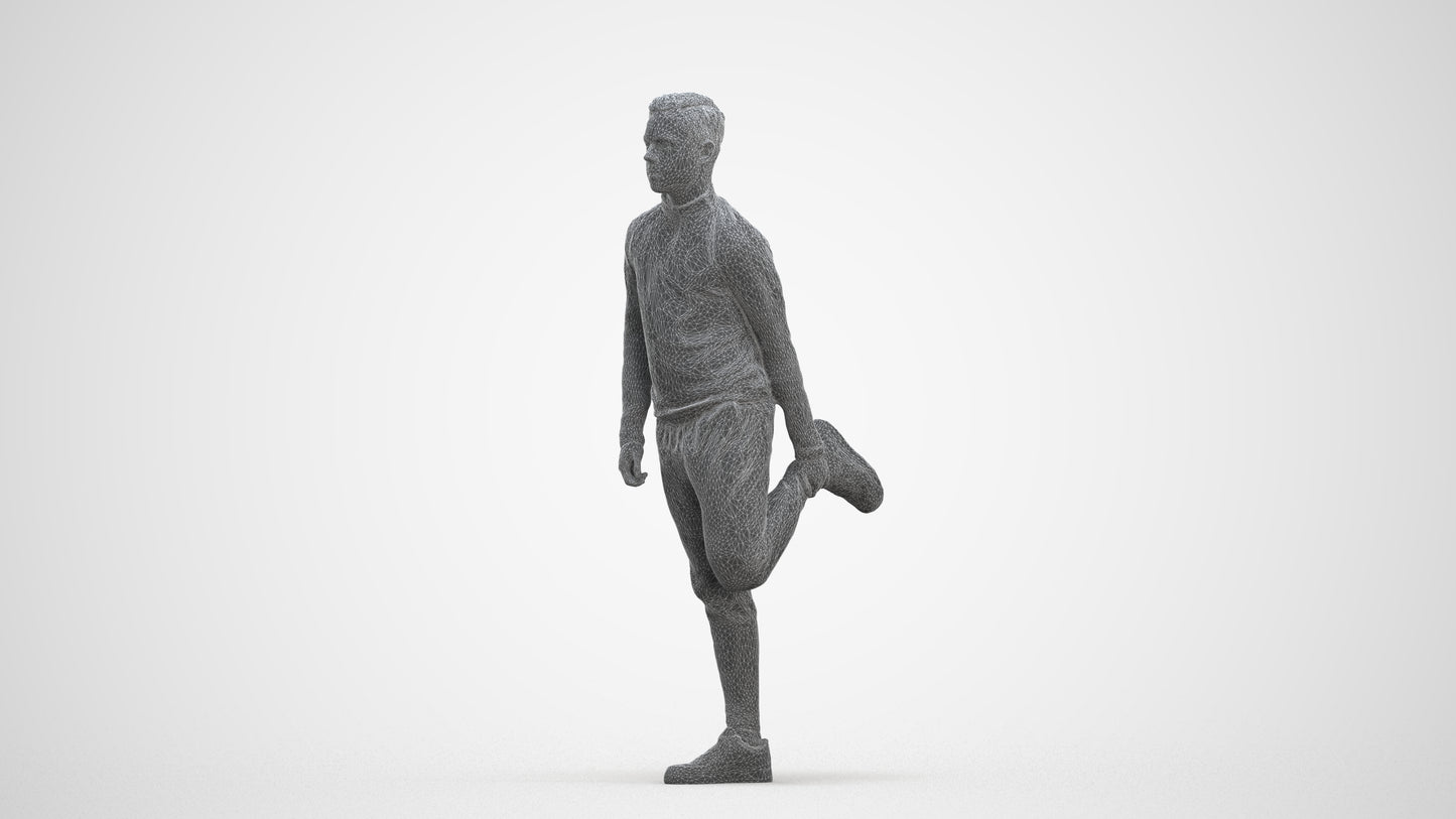 scanned 3D boy sport, photogrammetry people for Enscape and V-Ray, three-quarter front view render