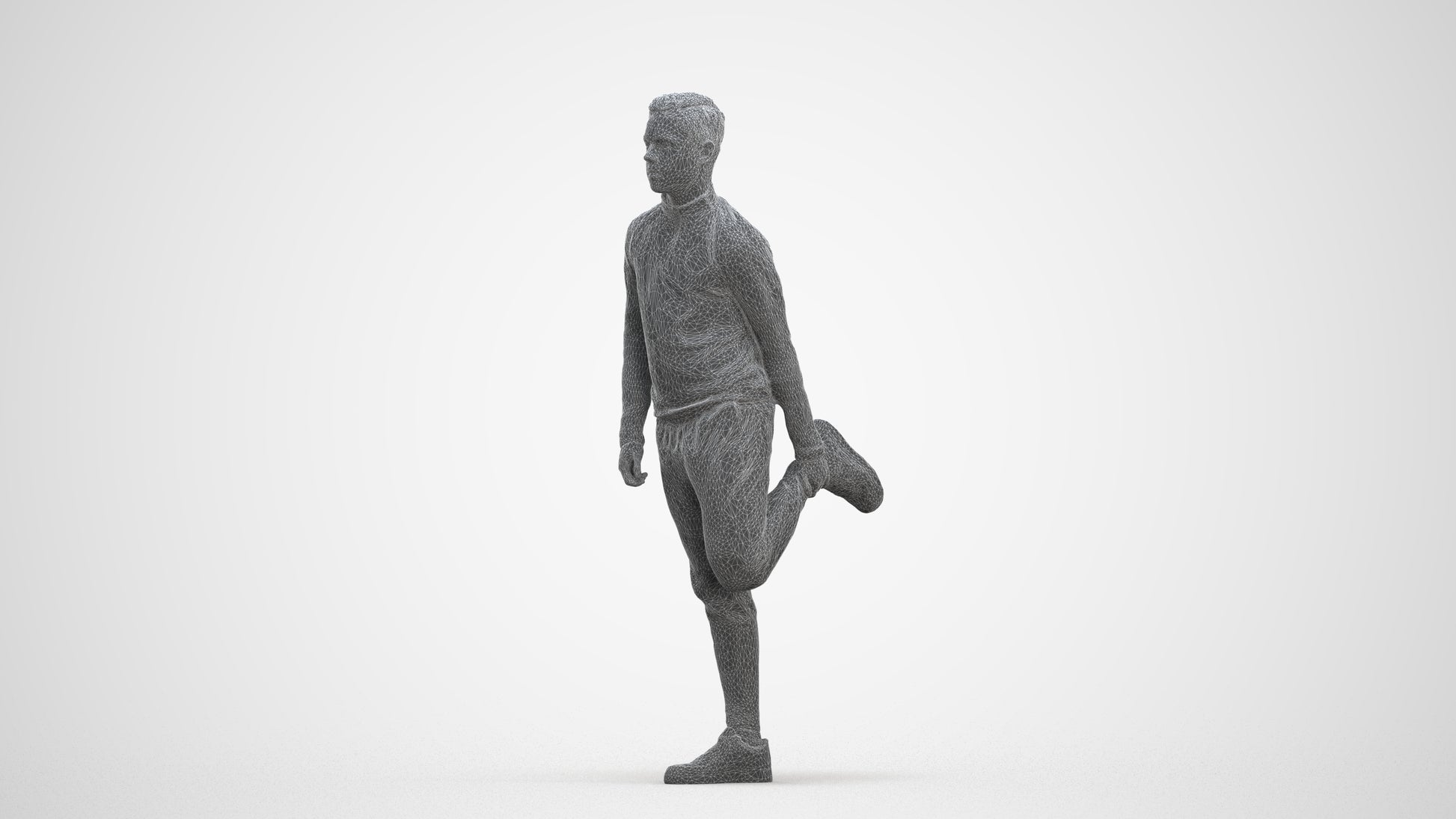 scanned 3D boy sport, photogrammetry people for Enscape and V-Ray, three-quarter front view render