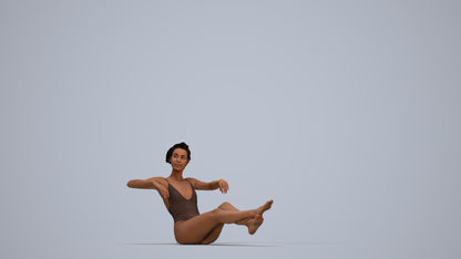 realistic 3D human woman pool, archviz people FBX OBJ for Blender, top-down view render