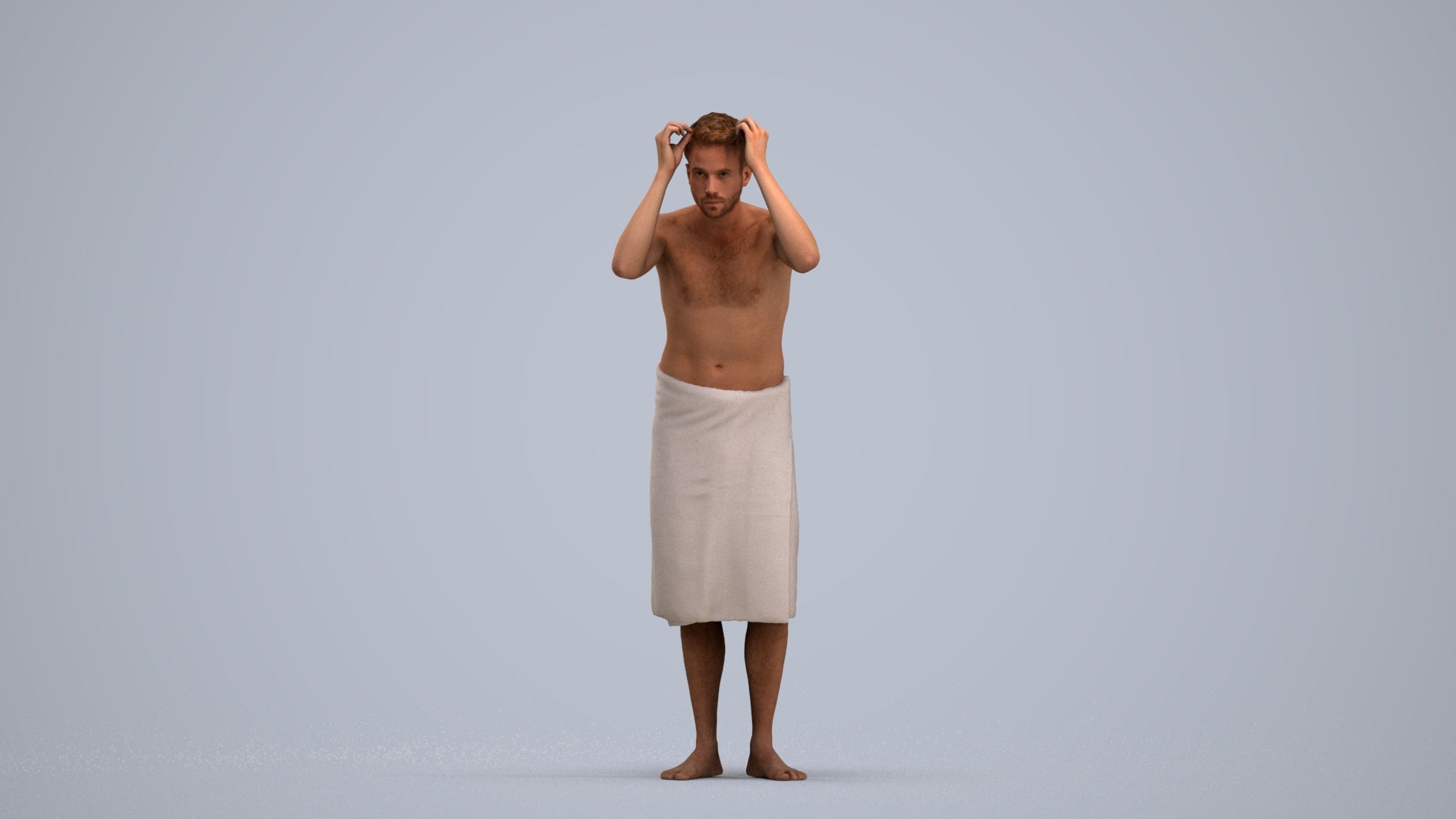 realistic 3D people man bathroom, render-ready for V-Ray and Corona, FBX OBJ, standing pose render