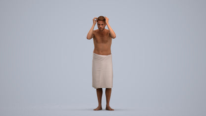 realistic 3D people man bathroom, render-ready for V-Ray and Corona, FBX OBJ, standing pose render