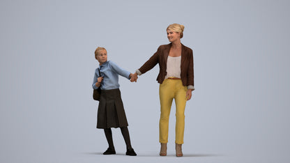 realistic 3D people girl kids, render-ready for V-Ray and Corona, FBX OBJ, standing pose render