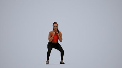 scanned 3D woman sport, photogrammetry people for Enscape and V-Ray, top-down view render