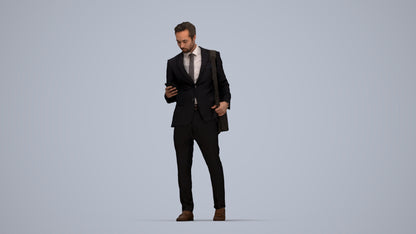 3D scanned man business formal, photorealistic archviz people for Enscape and SketchUp, top-down view render