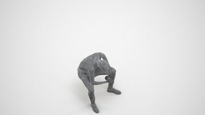 photogrammetry 3D man casual sport, realistic human model archviz FBX, wireframe three-quarter view