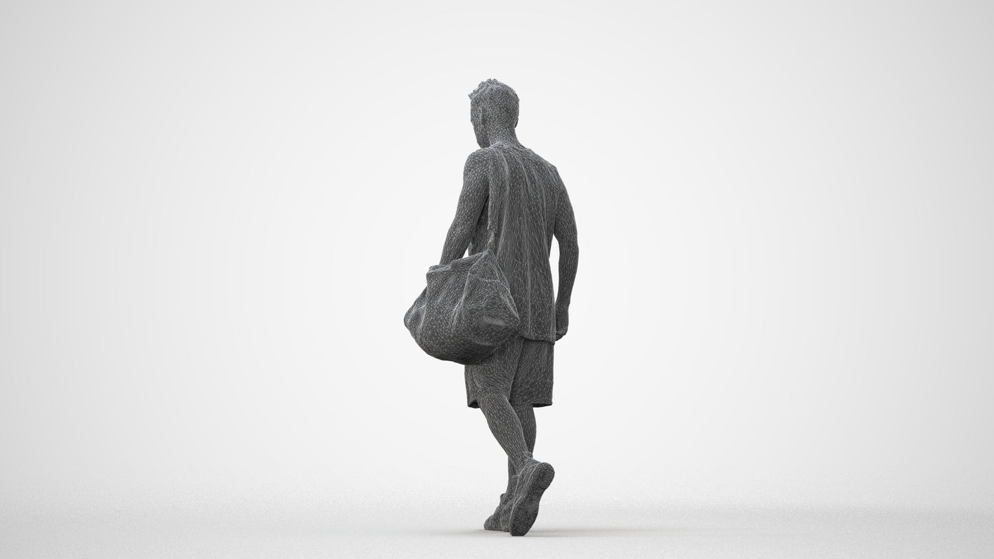 3D people model man sport, scanned human for 3ds Max rendering, square thumbnail