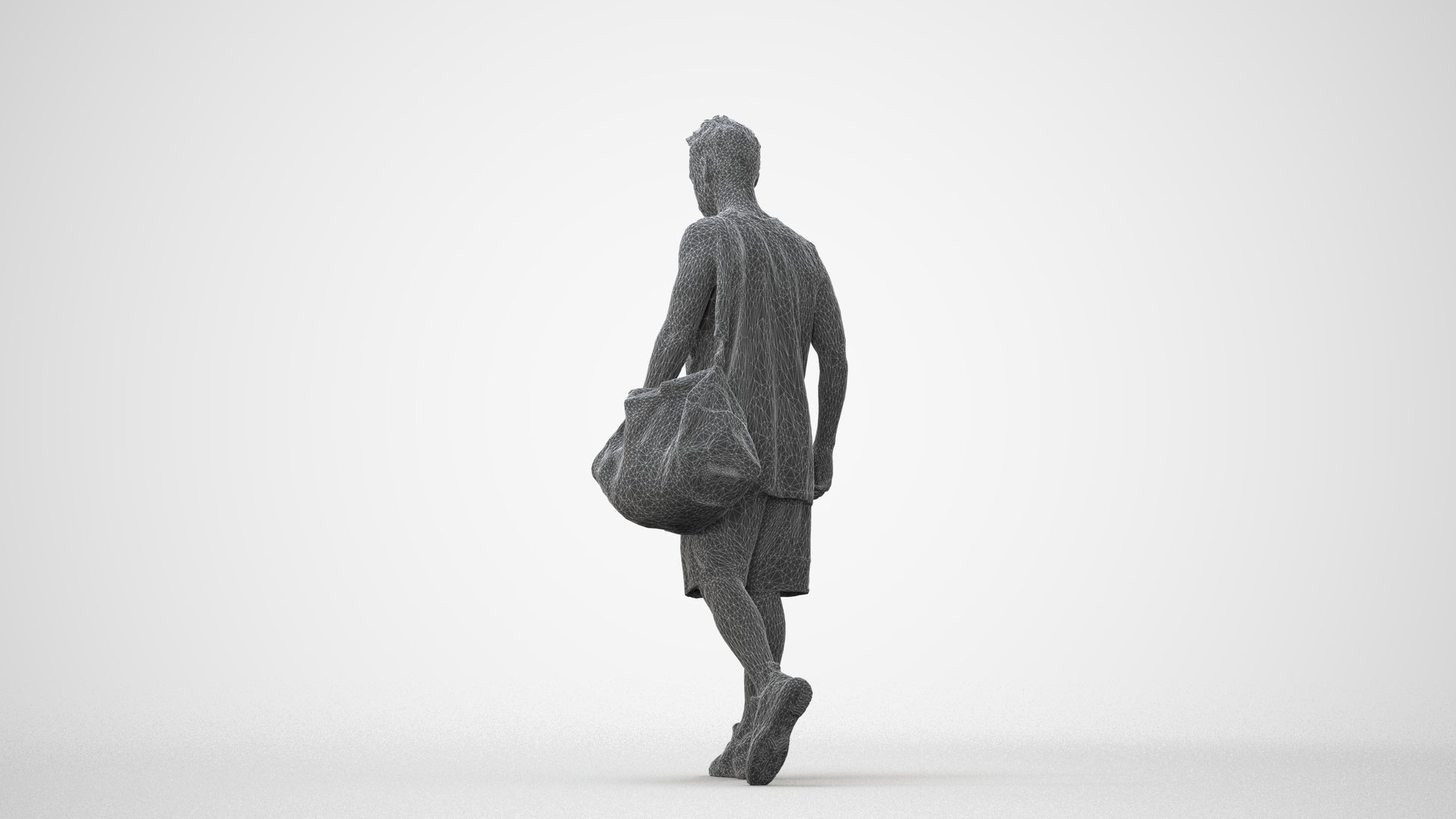 3D people model man sport, scanned human for 3ds Max rendering, square thumbnail