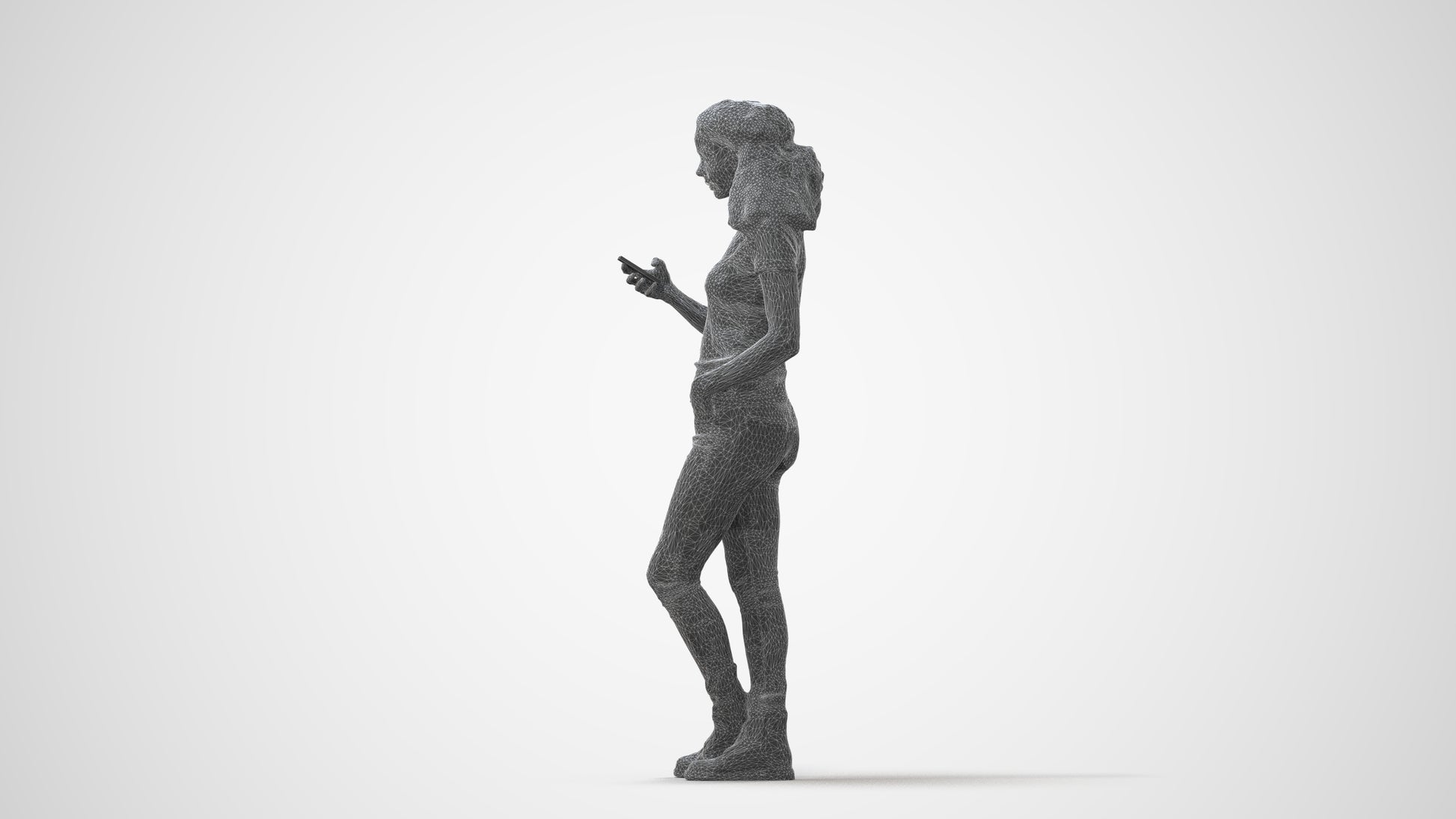 photogrammetry 3D woman casual standing, realistic human model archviz FBX, square thumbnail