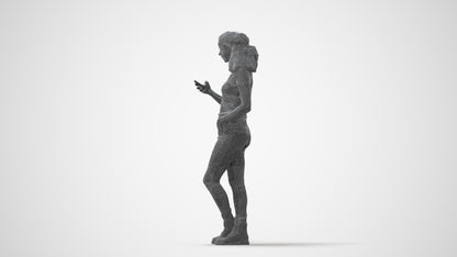 photogrammetry 3D woman casual standing, realistic human model archviz FBX, square thumbnail