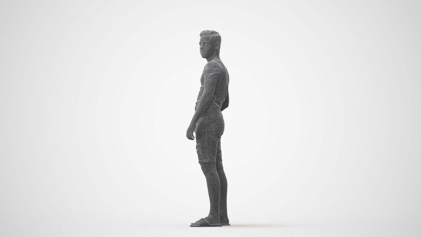 realistic 3D boy casual kids, scanned archviz people for Blender and 3ds Max, square thumbnail