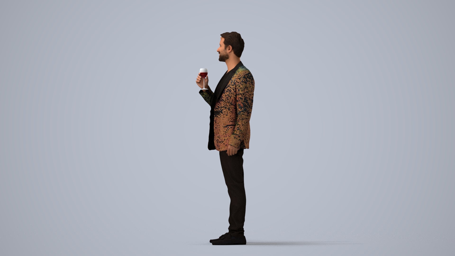 scanned 3D man formal formalaffairs, photogrammetry people for Enscape and V-Ray, three-quarter view render