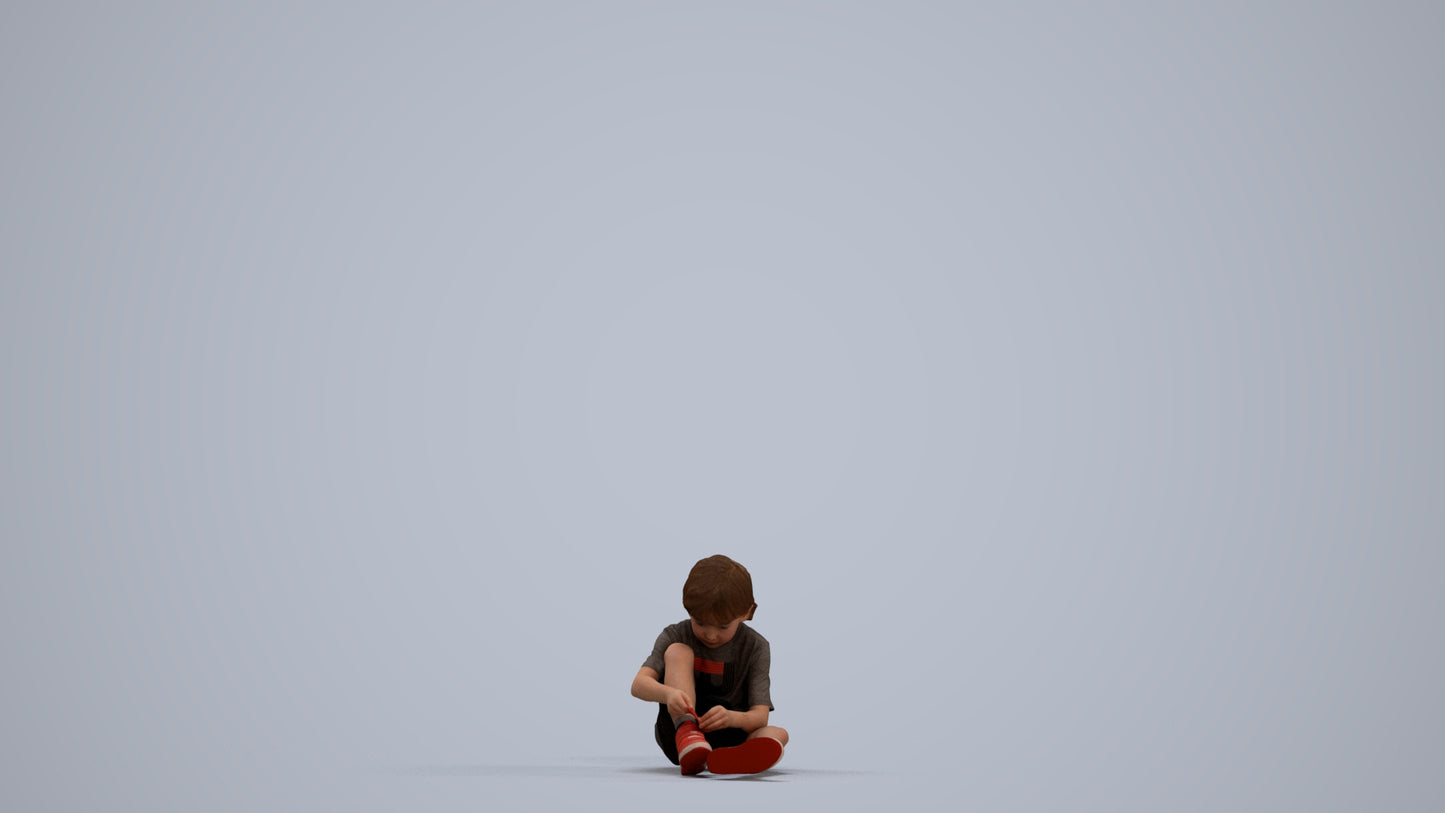 realistic 3D people boy casual kids, render-ready for V-Ray and Corona, FBX OBJ, standing pose render