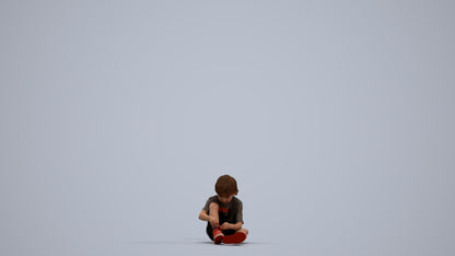 realistic 3D people boy casual kids, render-ready for V-Ray and Corona, FBX OBJ, standing pose render