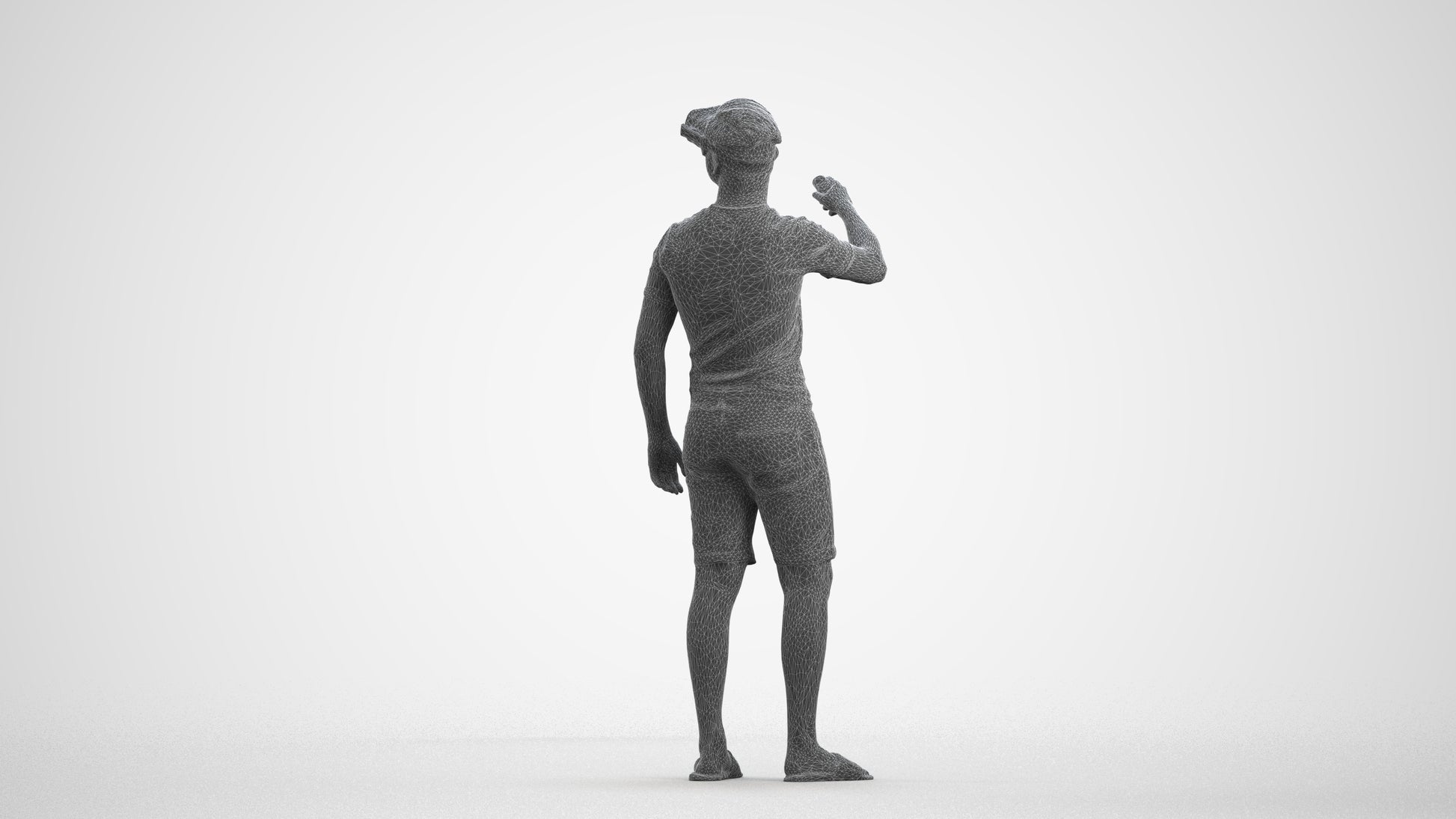 photogrammetry 3D boy casual kids, realistic human model archviz FBX, wireframe front view