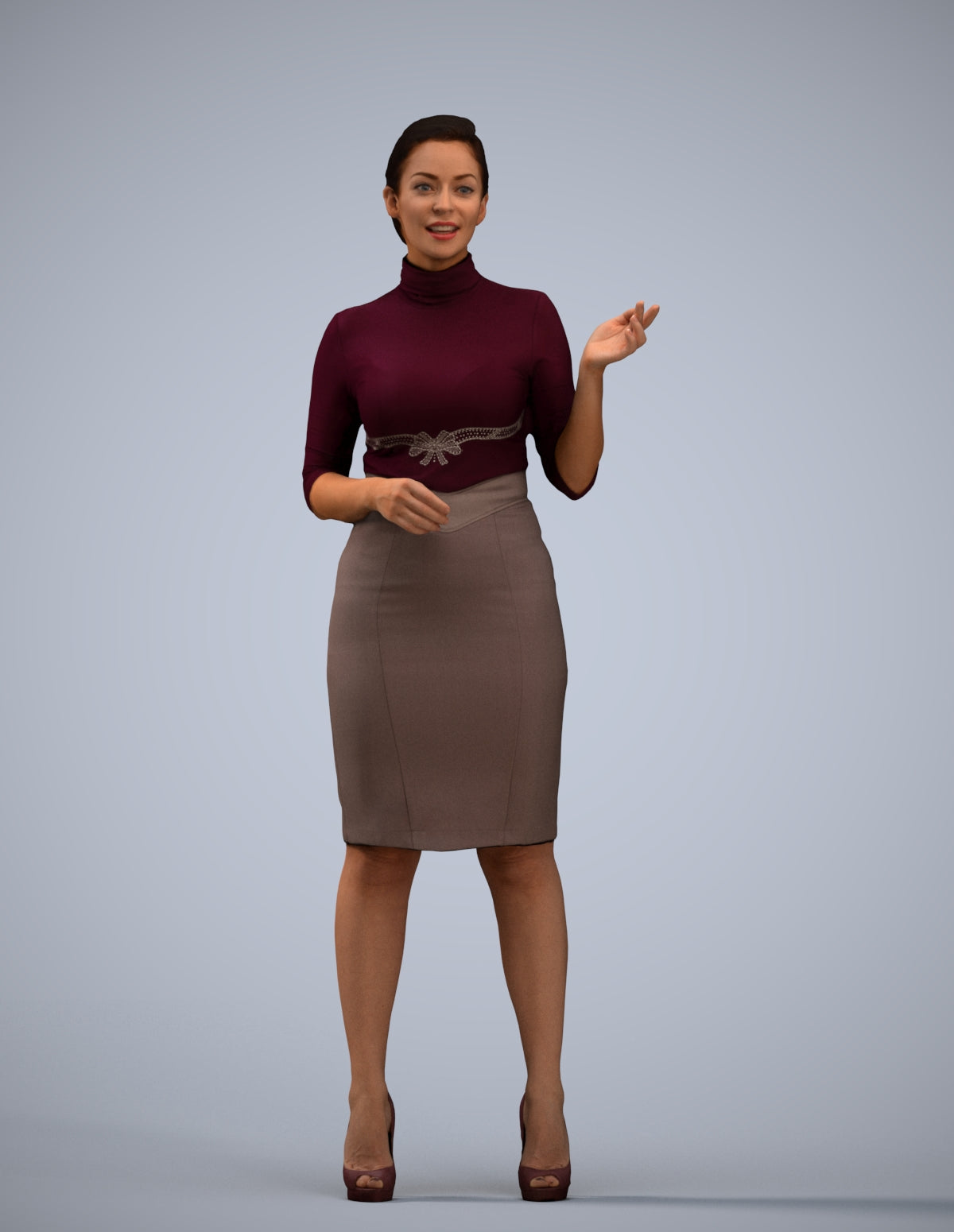 realistic 3D woman business, scanned archviz people for Blender and 3ds Max