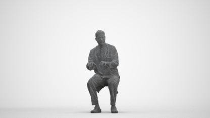 photogrammetry 3D man medical, realistic human model archviz FBX, three-quarter front view render