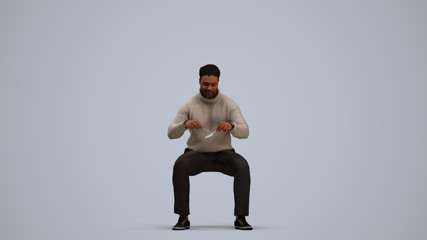 3D people model man casual business, scanned human for 3ds Max rendering, standing pose render