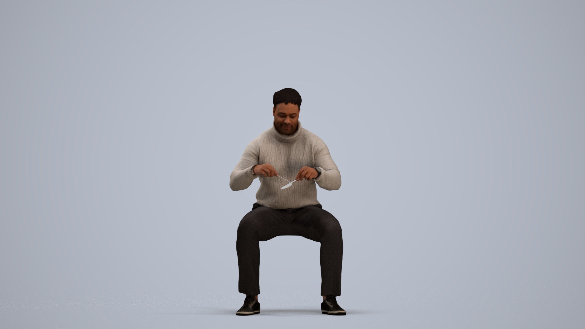 3D people model man casual business, scanned human for 3ds Max rendering, standing pose render