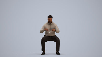 3D people model man casual business, scanned human for 3ds Max rendering, standing pose render